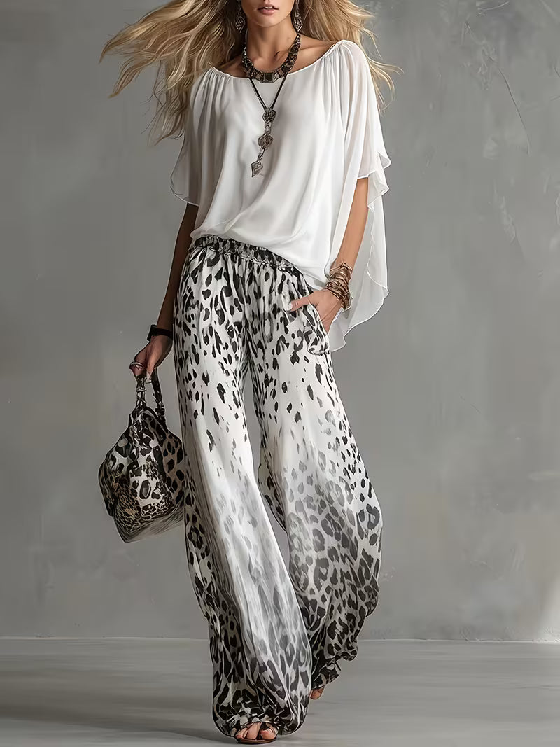 Glenys | Conjunto de Dos Piezas con Pantalón Fluido