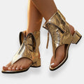 Zafira | sandalias metalizadas con cremalleras