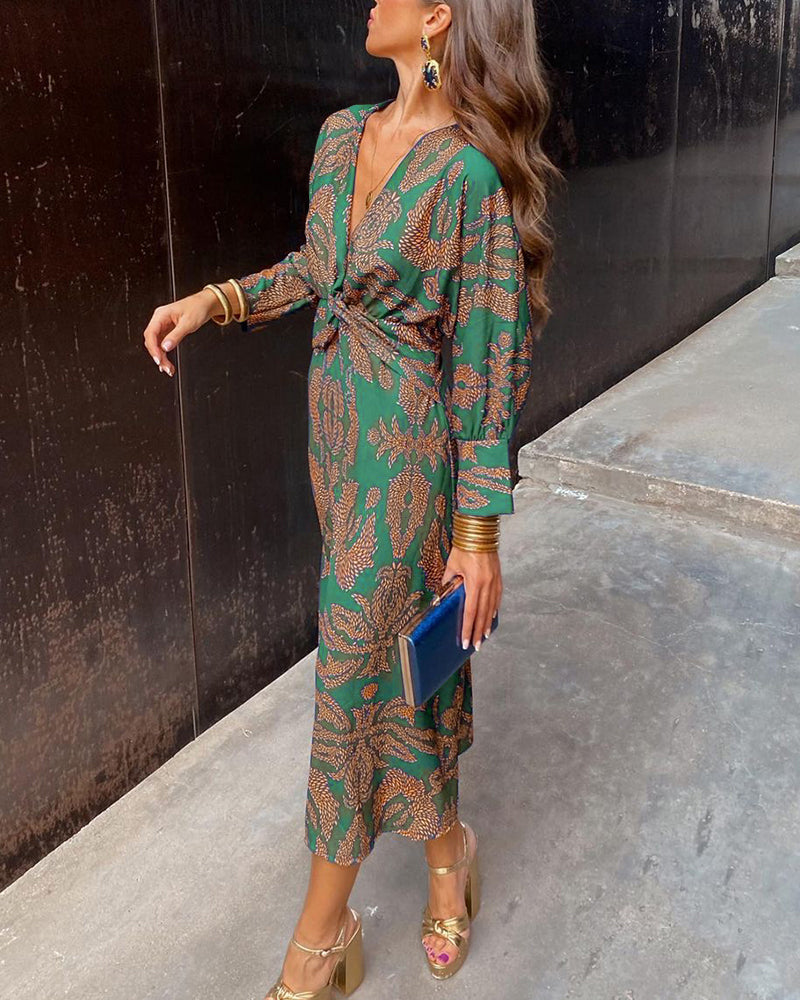 ISA™  VESTIDO ELEGANTE CON ESTAMPADO DE ENCANTO ATEMPORAL