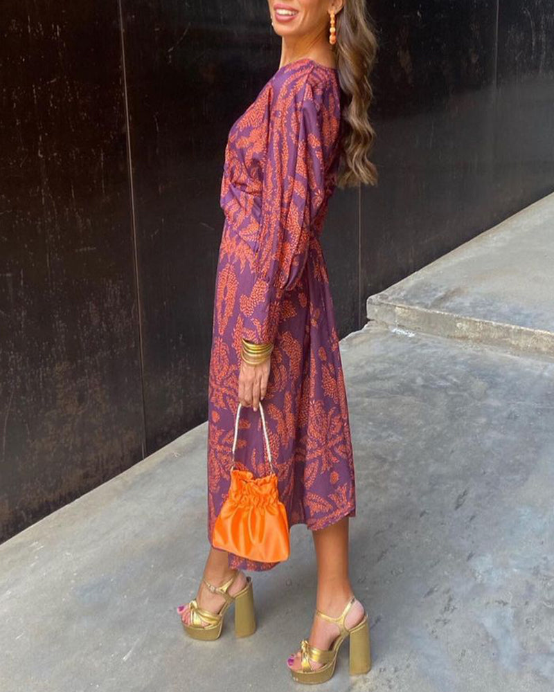 ISA™  VESTIDO ELEGANTE CON ESTAMPADO DE ENCANTO ATEMPORAL