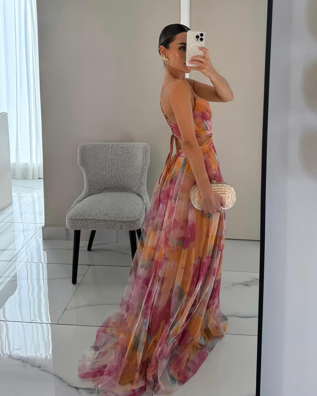 Sara | Vestido largo de elegancia Floral
