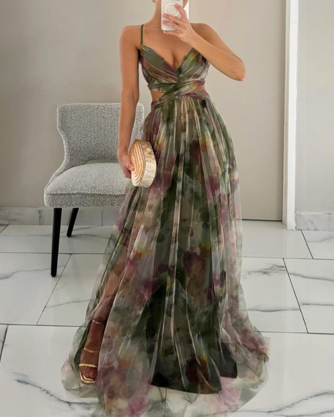 Sara | Vestido largo de elegancia Floral