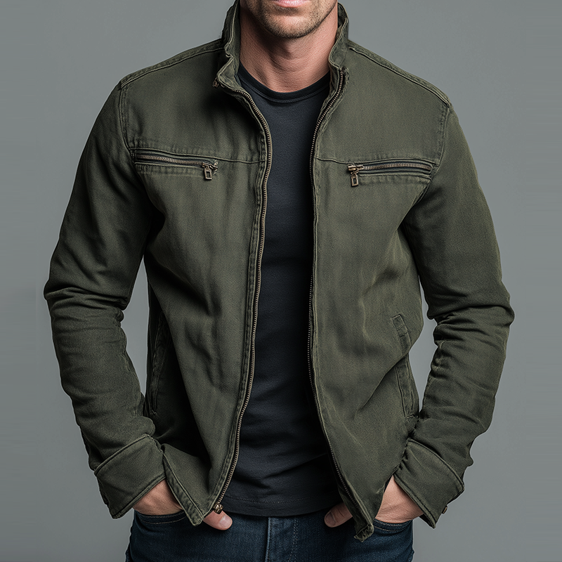 VALENTINO | CHAMARRA VINTAGE DE ALGODÓN CON CREMALLERA
