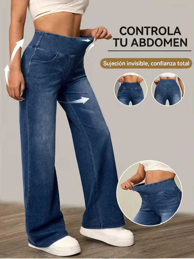 PANTALONES FLARE ESTIRANTES