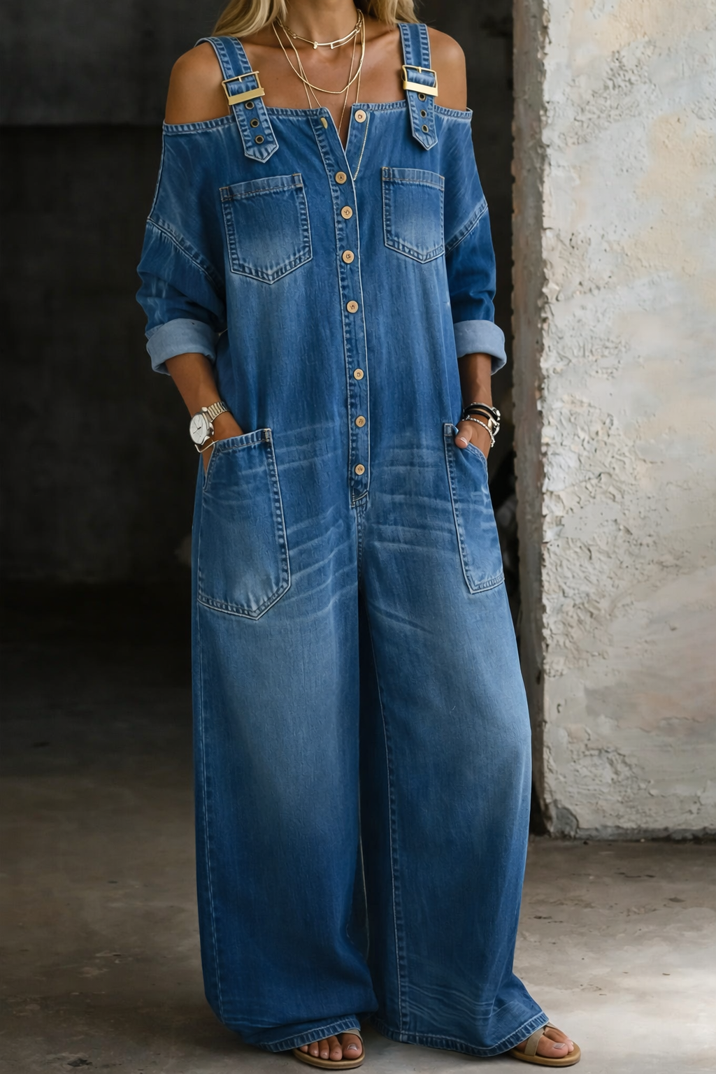 Conjunto de Mezclilla con Bolsillos