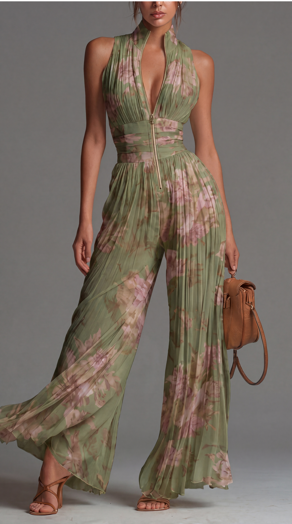 Ana | Conjunto plisado de gasa floral