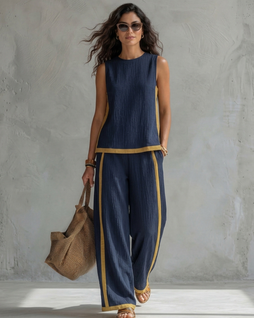 Amara | Conjunto Elegante de Algodón y Lino