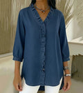 Lucía | Blusa Denim Fluida con Cuello en V