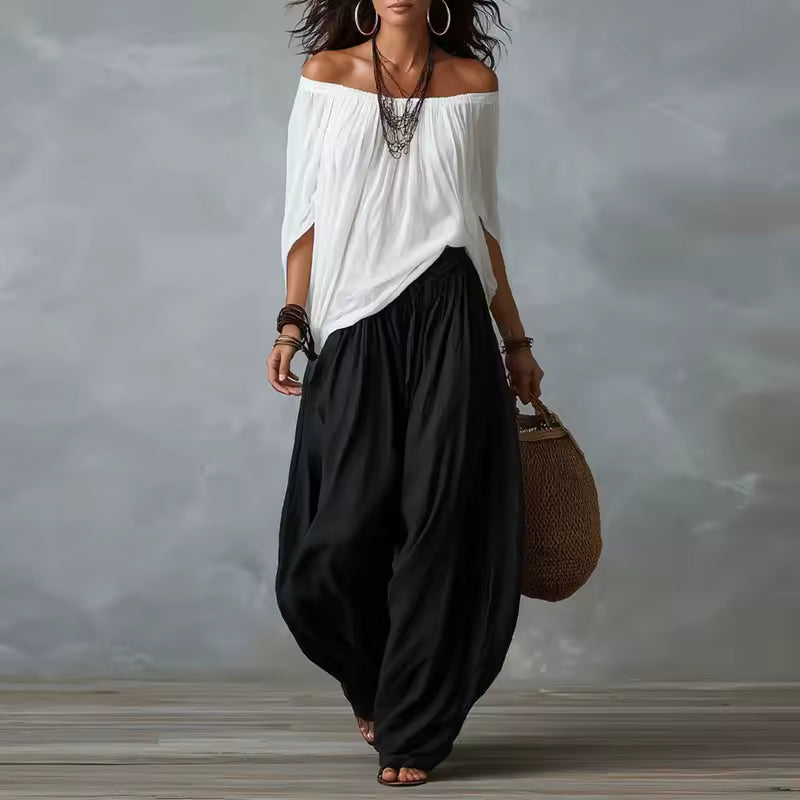 Lucy | Conjunto boho de blusa y pantalones