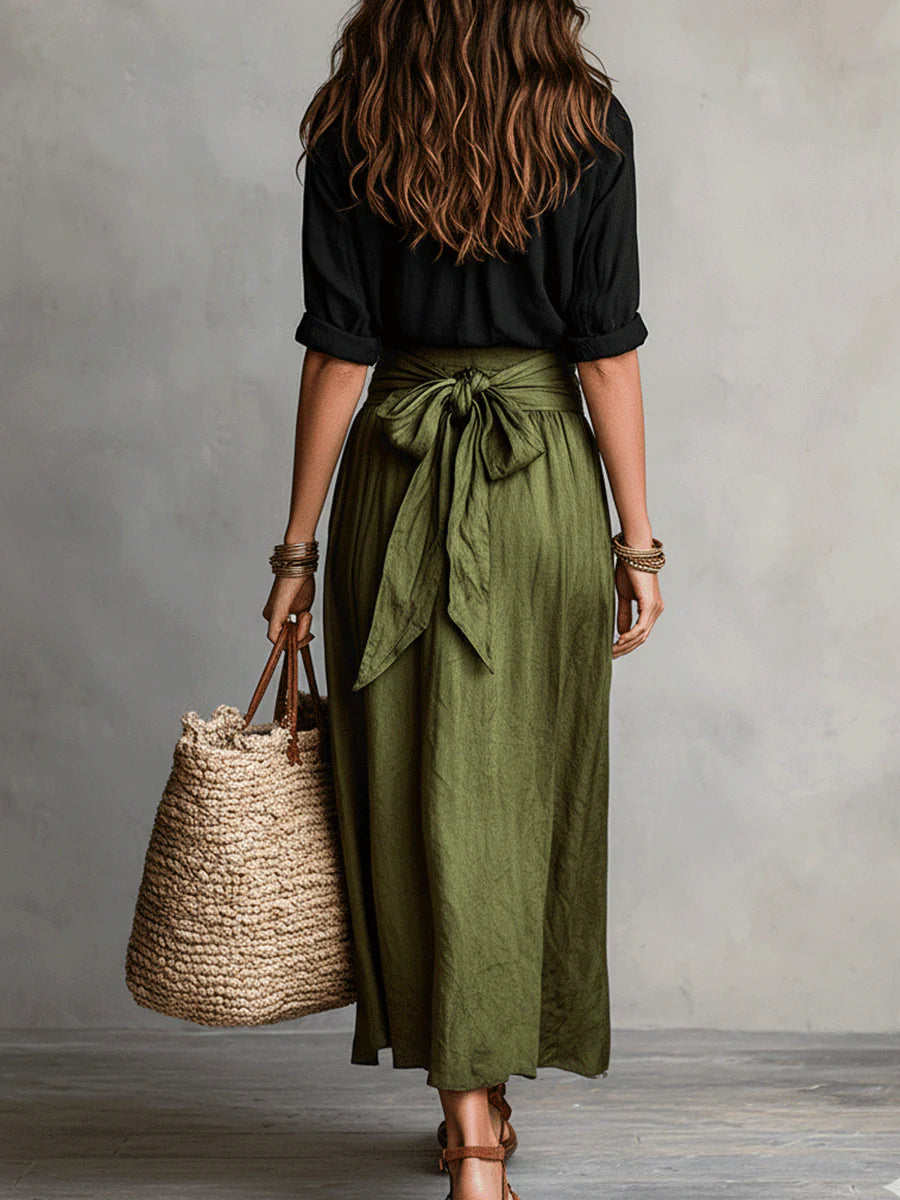 Sandra | Conjunto de Blusa y Falda Midi