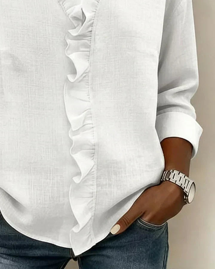 Aroa |  Blusa con Volantes y Cuello en V