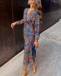 ISA™  VESTIDO ELEGANTE CON ESTAMPADO DE ENCANTO ATEMPORAL