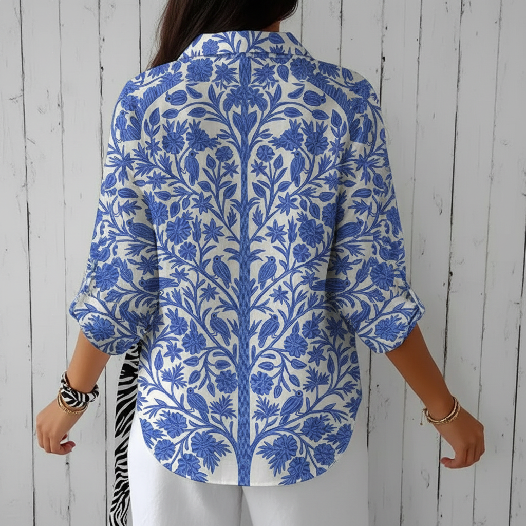Itzel | Blusa de Jardín Azul