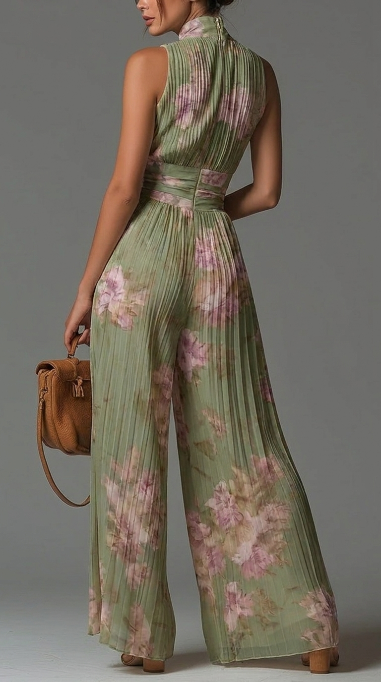 Ana | Conjunto plisado de gasa floral