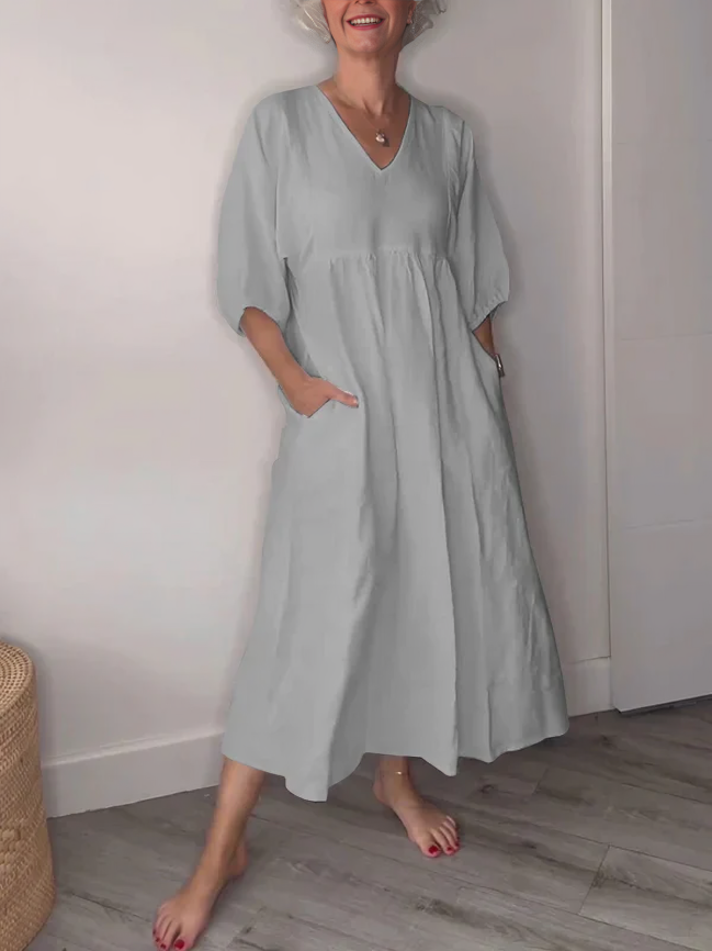 Vestido Algodon-Lino Victoria