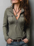 CAMISETA WESTERN DE CUELLO EN V