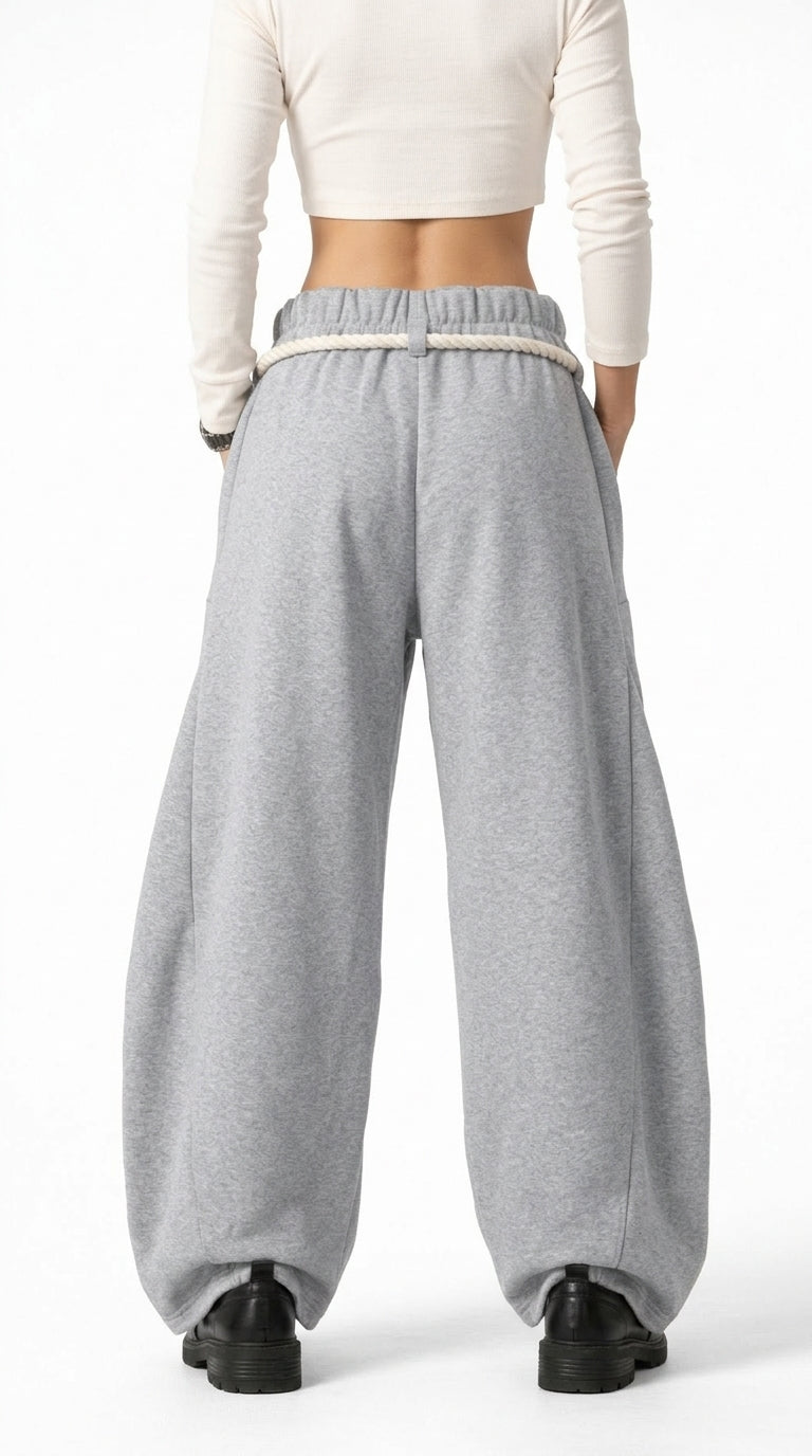 PANTALÓN BAGGY WIDE LEG CON CORDÓN NÁUTICO — UNISEX
