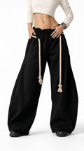 PANTALÓN BAGGY WIDE LEG CON CORDÓN NÁUTICO — UNISEX